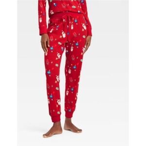 WONDERSHOP NWT Medium Red Santa Claus Holiday Christmas Pajama Joggers Pants Pjs
